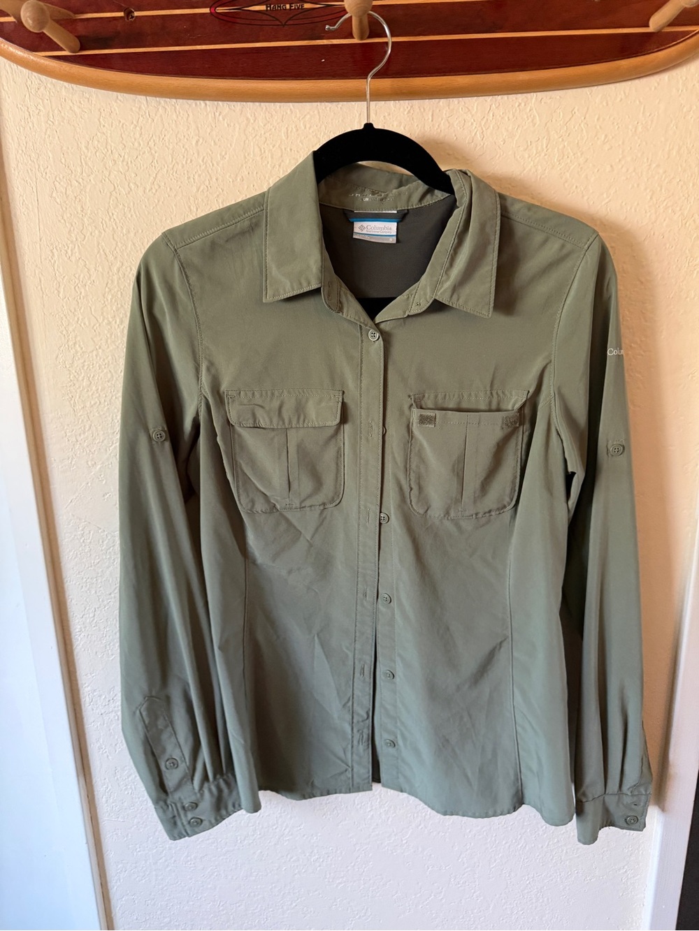 Columbia Olive Green Lightweight Long-Sleeve Shirt Jacket